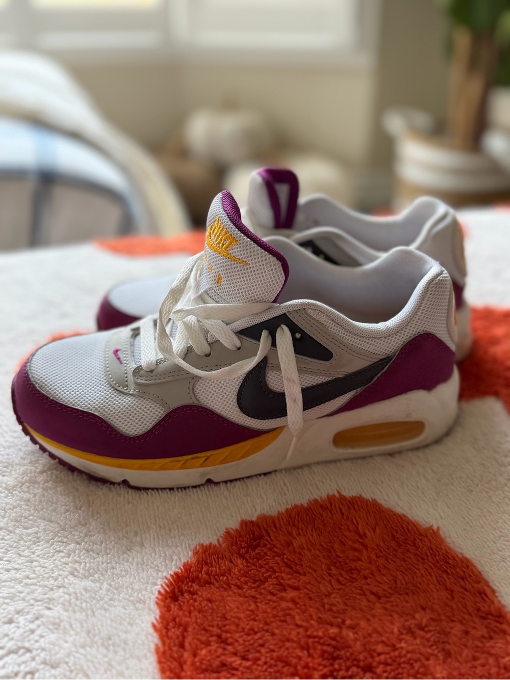 Nike White and Purple Air Max Sneakers